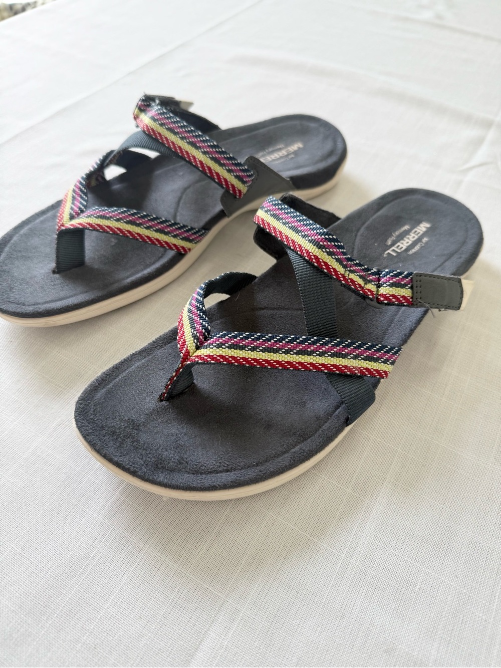 Merrell District Mendi Turbulence Gray Slip On Thong Sandals Women’s Size 9